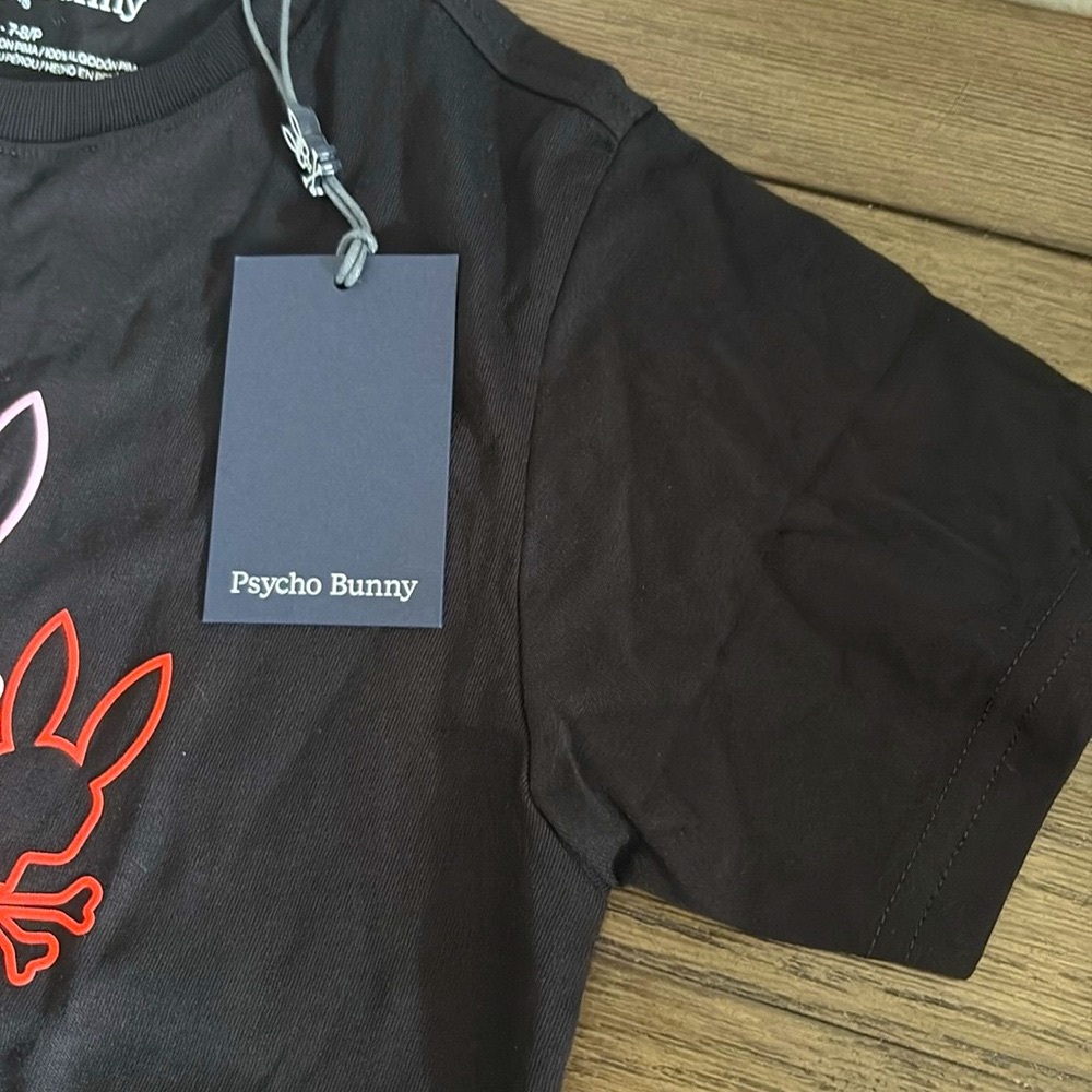 NWT [Psycho Bunny] Silverdale Graphic Short-Sleeved Black T-Shirt Youth S (7/8) - Picture 6 of 9
